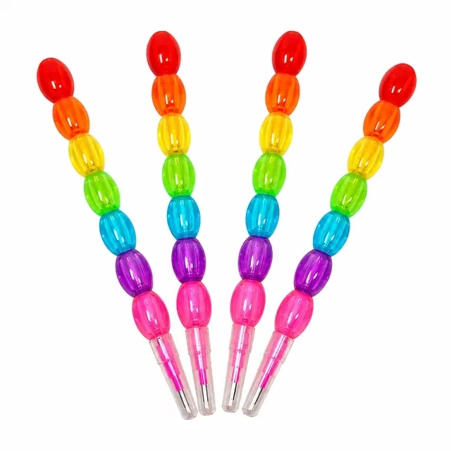 Pearls Moti Design Stacking Pencil (Pack of 4) for Kids