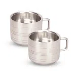 NIVIS Steel Double Wall Mug (90 ml each, pack of 2)