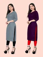 Crepe Solid Kurtis for Women 