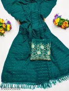 Georgette Solid Saree for Women, Teal 