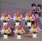 Plastic Artificial Flowers, Multioclor, Pack of 6
