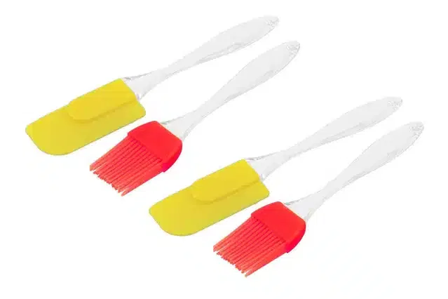 Spatula and Pastry Brush Set (Multicolor, Pack of 4)