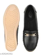 Shoetopia Solid Synthetic Loafers for Girls 