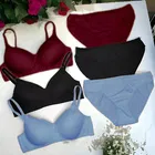 Cotton Blend Lingerie Set for Women, Multicolour, Pack of 3 