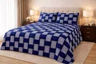 Microfibre Double Abstract Printed Bedsheet 88x90in Blue