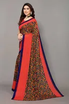 Casual Georgette Women Printed Saree With Unstitched Blouse 