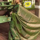Banarasi Silk Woven Saree for Women (Green, 6.3 m)