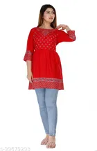Anarkali Rayon Printed Kurti for Women 