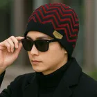 Woolen Printed Cap for Men (Multicolor)
