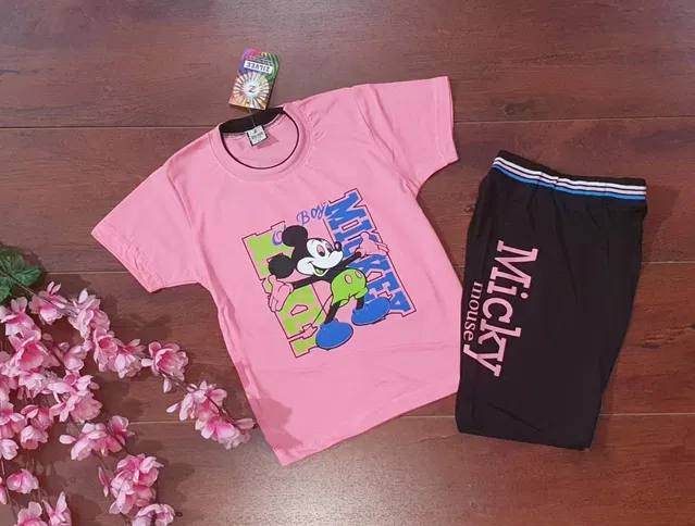 Cotton Printed Clothing Set for Kids (Multicolor, 4-5 Years)