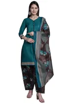 Cotton Printed Kurta with Pant & Dupatta 
