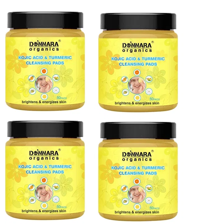 Donnara Organics Turmeric & Kojic Acid 50 Pcs Cleansing Pads (Pack of 4)