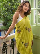 Bollywood Green Chanderi Digital Print Saree for Women