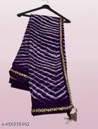 Georgette Printed Saree for Women, Purple 