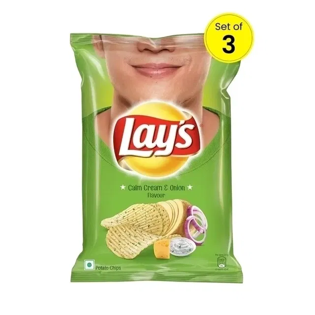 लेज़ अमेरिकन स्टाइल क्रीम &अनियन फ्लेवर चिप्स 3X30.5 g (सेट ऑफ़ 3)