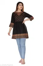 Anarkali Rayon Printed Kurti for Women 