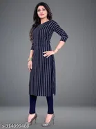 Crepe Striped Kurti for Women 