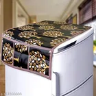 KANUSHI Industries® 1Pc Fridge Cover for Top with 6 Utility Pockets + 1 Handles Covers + 4 Fridge Mats 