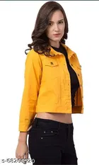 Three-Quarter Sleeves Denim Jacket for Women 