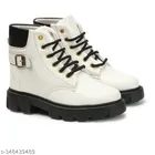 Boots for Women (White & Black, 3)