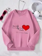 Fleece Printed Full Sleeves Sweatshirt for Women & Girls (Pink, S)