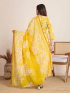 Cotton Printed Kurta with Pant & Dupatta for Women 