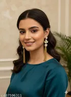 Alloy Kundan Earring for Women & Girls, White