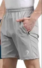 Printed Shorts for Men (Grey, M)