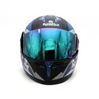 Konika Full Face Running Motor Bike Helmet ISI Marked for Motorbike UV Glass -Design Black & Blue