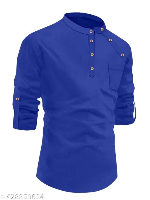 Solid Cotton Kurta Set for Boys (Navy Blue, 2-3 Years)