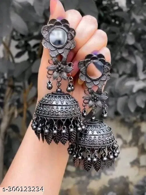 Fashionable Mirror Big Jhumka Earring