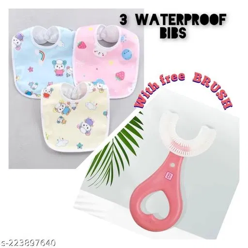 U Shape Brush With 3 Waterproof Bib