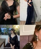 Georgette Embellished Saree For Women, Black