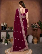 Bollywood Embroidered Organza Saree for Women 
