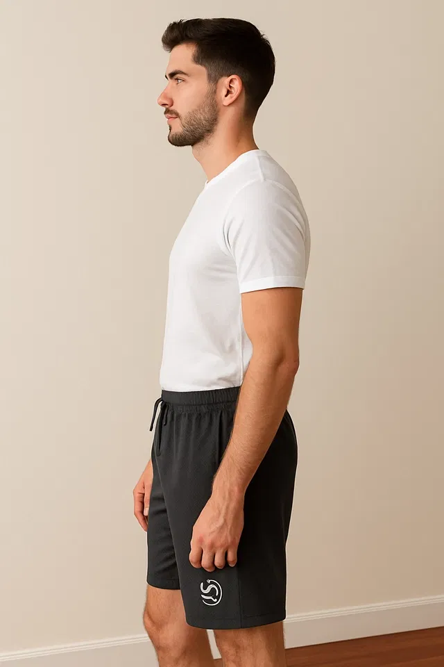 Polyester Solid Shorts for Men (Bottle Green, XXL)