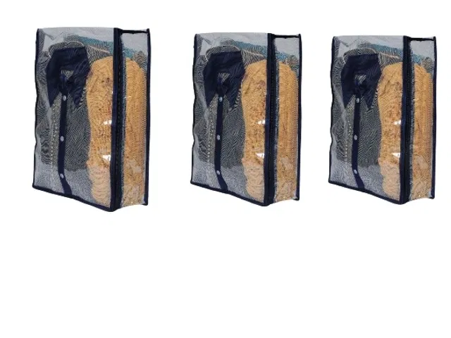 Cotton Foldable Clothes Cover (Multicolor, Pack of 3)