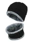 Woolen Beanie Cap with Neck Warmer for Men & Women 