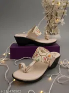 Shoetopia Cream Synthetic Wedge Round Toe Sandals 