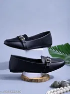 Solid PU Ballerinas for Women 