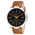 RX-1005 Leather Strap Slim Series Classy Look Analog Watch for Men (Brown & Black)