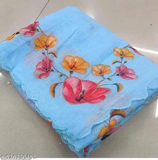 Lien Printed Saree for Women, Blue (6.3 M)