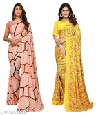 Designer Printed Georgette Saree for Women, Pack of 2 