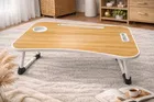 Laptop & Study Table, Foldable and Portable/Ergonomic & Rounded Edges/Non-Slip Legs Wooden 
