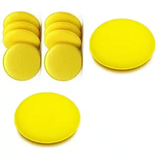 Durable Car Cleaning Sponge (Yellow, Pack of 10)