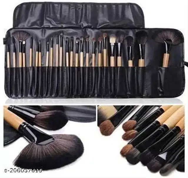 Ronzille Makeup Brushes (Black, Pack of 24)