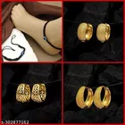 Alloy 1 Pair Anklets with 3 Pair Earrings for Women 