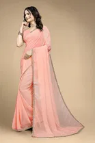 Silk Woven Design Saree for Women, Peach 