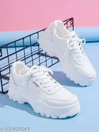 Shoetopia Solid Synthetic Sneakers 