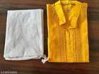 Chikankari Floral Embroidered Kurta Set for Men 