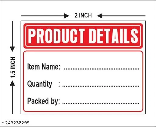 Product Packing Stickers (Multicolor, 2x1.5 inches) (Pack of 100)